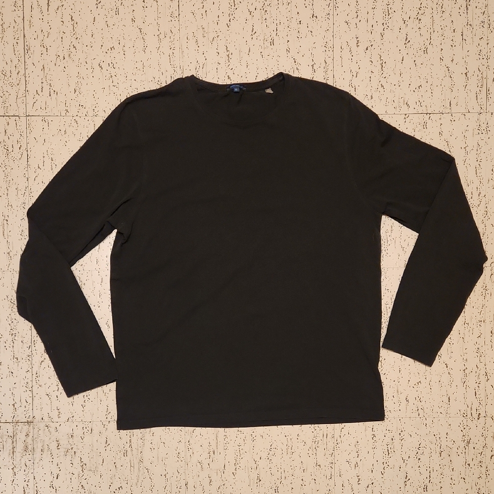 Patrick Assaraf Black Pima Cotton Long Sleeve Shirt